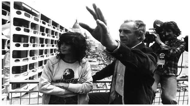 French actress Maria Schneider with Italian director Michelangelo Antonioni at the Cannes Film Festival on May 22, 1975, where they are presenting their film “The Passenger” (profession: Reporter) in which Jack Nicholson plays the reporter. (AP Photo/CC)